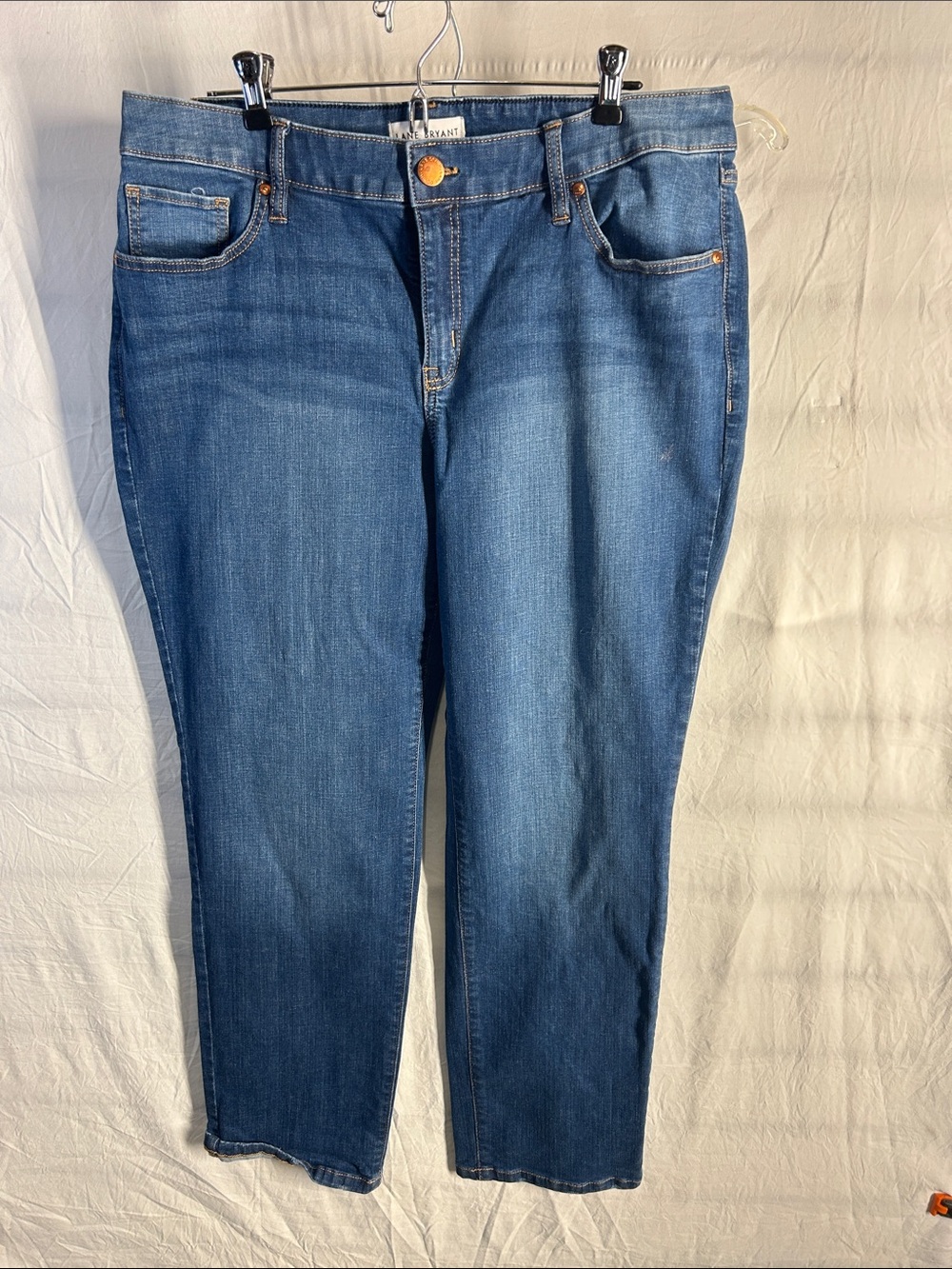 Lane Bryant Straight Leg Jeans in Mid Blue Denim